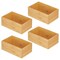 mDesign Bamboo Stackable Kitchen Drawer Organizer Tray, 4 Pack - Natural